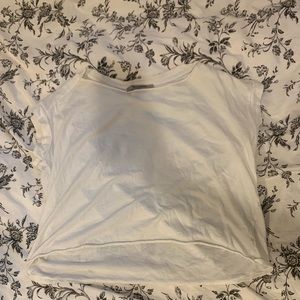 Allsaints cropped shortsleeve tee in white